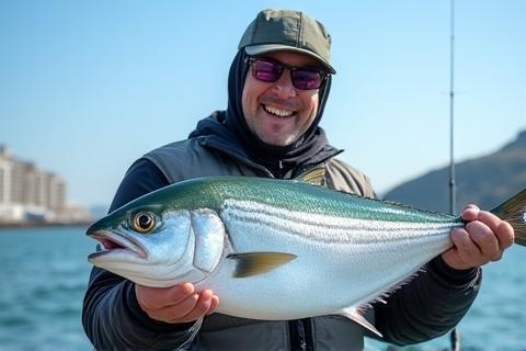 釣り上げた青物の写真